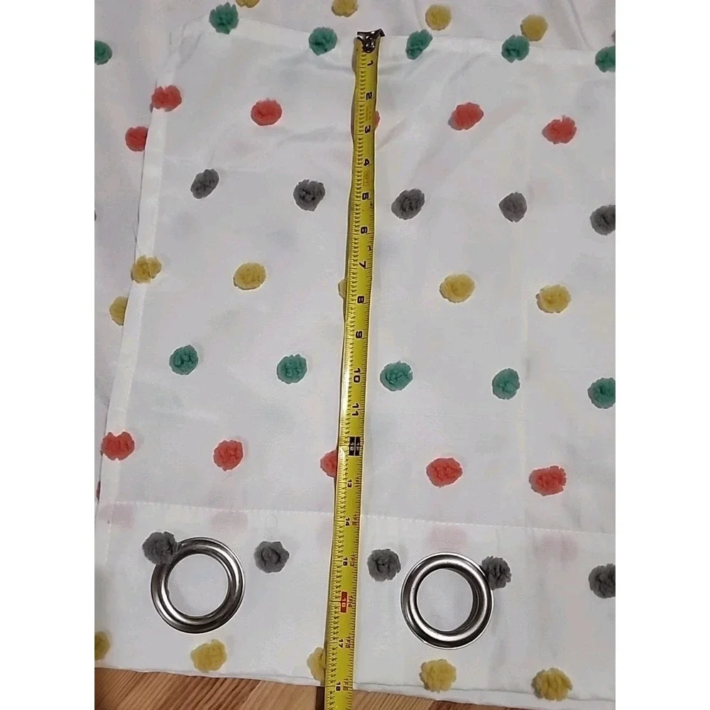 Pom Pom Polkadot Curtain Panels With Valence 50 X 84 Inches Colorful